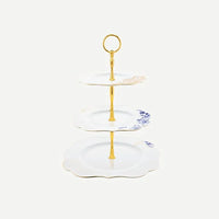 Pip Studio Royal White Mavi Beyaz Porselen 3 Katlı Servis - 3