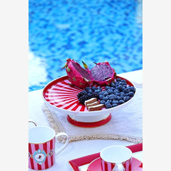 Pembe Porselen Kek Standı 24 Cm Love Birds Collection by Pip Studio