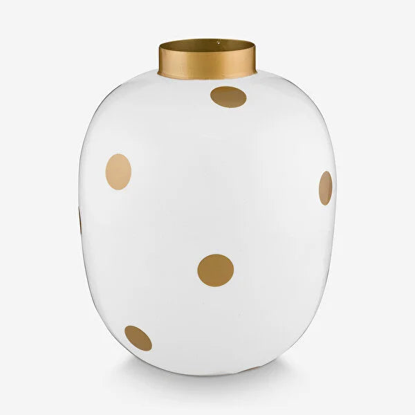 Beyaz Metal Vazo 32 Cm Dot Delight Collection by Pip Studio
