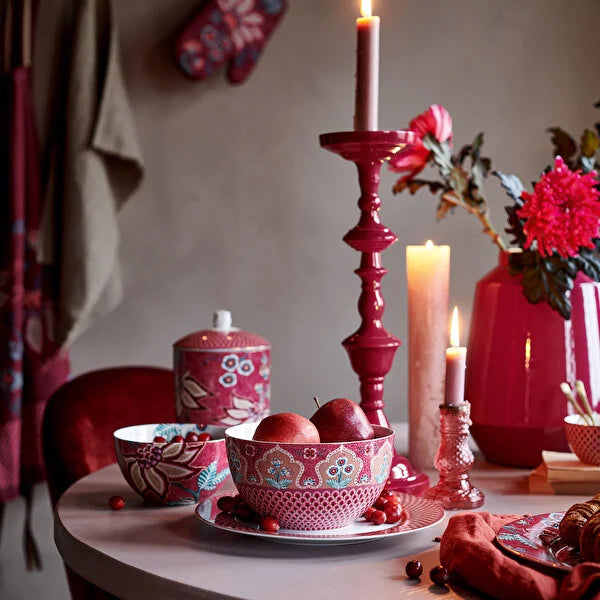 Kırmızı Porselen Kase 18cm Flower Festival Collection by Pip Studio