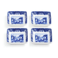 Spode Blue Italian 4'lü Kare Tabak Seti – 7,5 cm