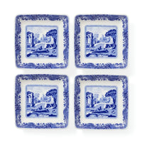 Spode Blue Italian 4'lü Kare Tabak Seti – 7,5 cm
