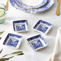 Spode Blue Italian 4'lü Kare Tabak Seti – 7,5 cm