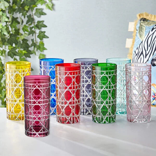 Pembe Cam Su Bardağı 485 ml Gloria Collection by Chiara Alessi