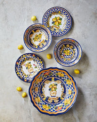 Mavi Melamin Kahvaltı Tabağı 21,5 Cm Capri Collection Limon Buketi by Chiara Alessi