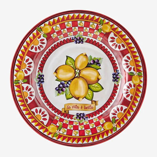 Chiara Alessi Kırmızı Melamin Yemek Tabağı 28 Cm