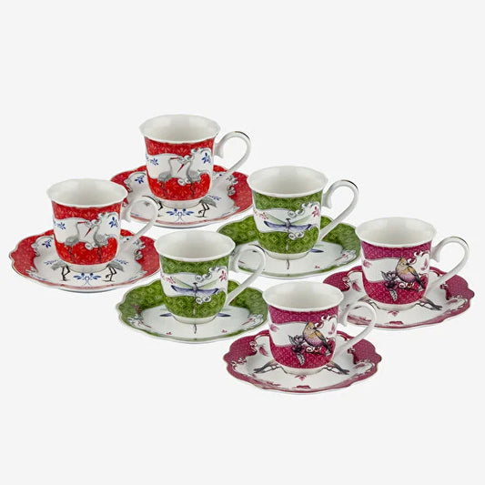 Chiara Alessi Allure Mix Porselen Kahve Fincan Seti 90 ml