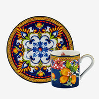 Mavi Porselen Kahve Fincan Seti 120 Ml Capri Collection by Chiara Alessi