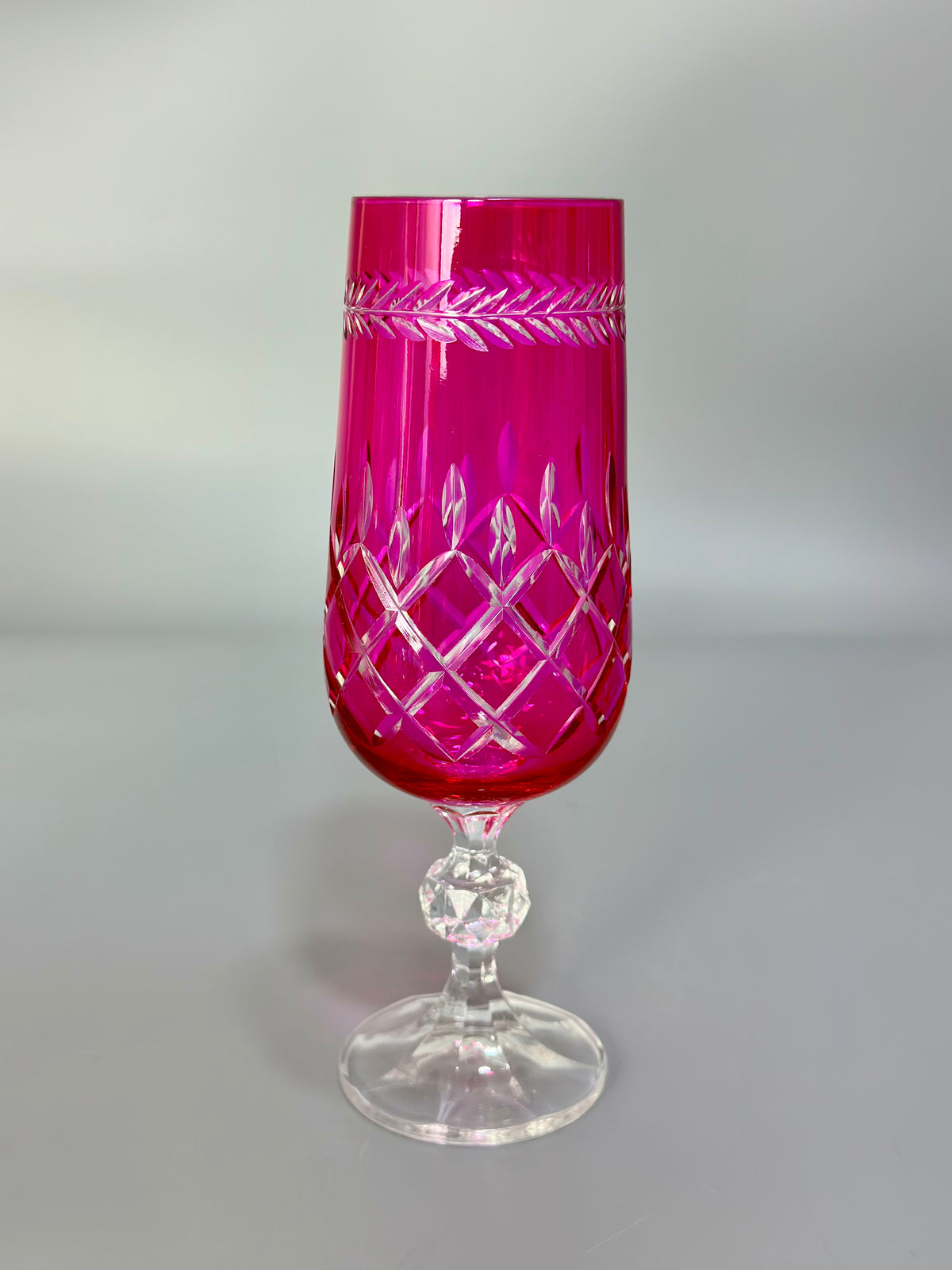 Renkli Kristal Kahve Yanı Kadeh / Pembe