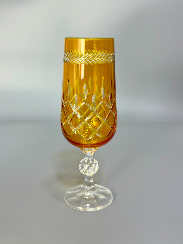 Renkli Kristal Kahve Yanı Kadeh / Amber