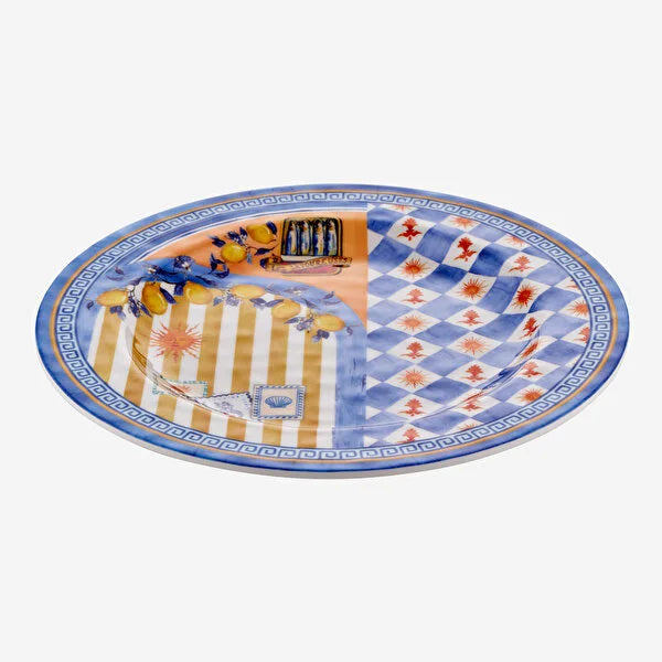 Chiara Alessi Cote D Azur Mavi Melamin 28 cm Yemek Tabağı CAMCA1080BL1