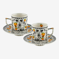 Gri Porselen Kahve Fincan Seti 120 Ml Arancia Collection by Chiara Alessi