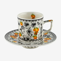 Gri Porselen Kahve Fincan Seti 120 Ml Arancia Collection by Chiara Alessi