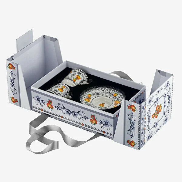 Gri Porselen Kahve Fincan Seti 120 Ml Arancia Collection by Chiara Alessi