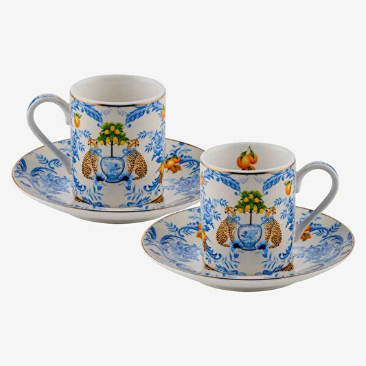 Chiara Alessi La Tigre Mavi Porselen Kahve Fincan Seti 100 ml CAPART2ECBO2