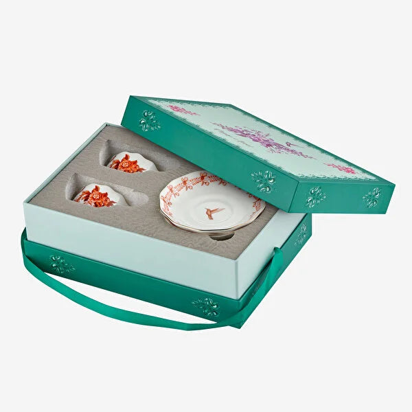 Turuncu Porselen Kahve Fincan Seti 100 ml Primavera Collection by Chiara Alessi
