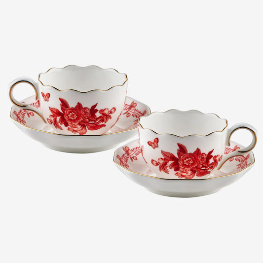 Kırmızı Porselen Kahve Fincan Seti 100 ml Primavera Collection by Chiara Alessi