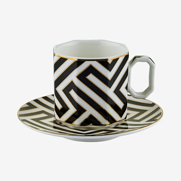 Siyah Porselen Kahve Fincan Seti 90 ml Ravello Collection by Chiara Alessi