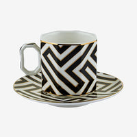 Siyah Porselen Kahve Fincan Seti 90 ml Ravello Collection by Chiara Alessi