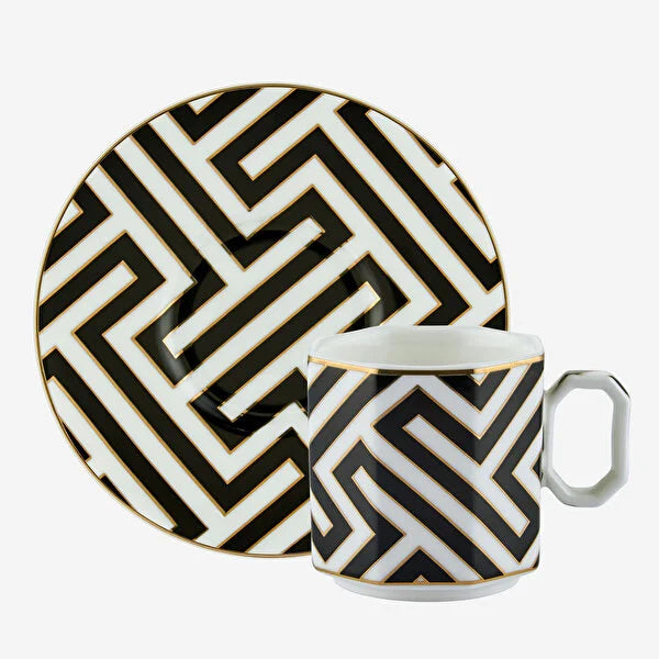 Siyah Porselen Kahve Fincan Seti 90 ml Ravello Collection by Chiara Alessi
