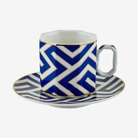 Mavi Porselen Kahve Fincan Seti 90 ml Ravello Collection by Chiara Alessi