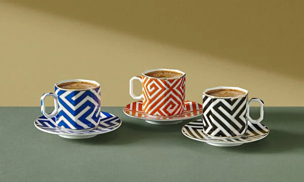 Mavi Porselen Kahve Fincan Seti 90 ml Ravello Collection by Chiara Alessi