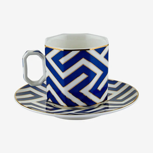 Mavi Porselen Kahve Fincan Seti 90 ml Ravello Collection by Chiara Alessi