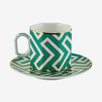 Yeşil Porselen Kahve Fincan Seti 90 ml Ravello Collection by Chiara Alessi