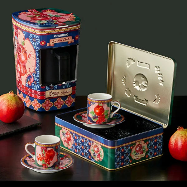 Mavi Yeşil Porselen Kahve Fincan Seti 120 Ml Capri Collection by Chiara Alessi