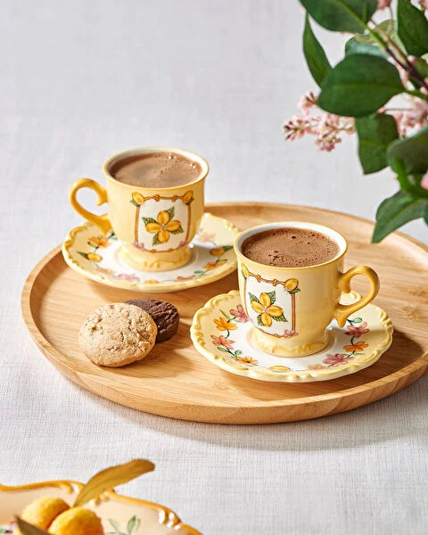 Sarı Stoneware Kahve Fincan Seti 90 Ml Il Sogno Collection by Chiara Alessi
