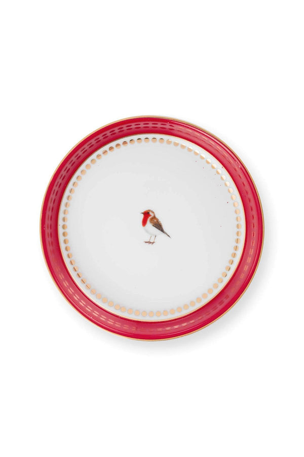 Pip Studio Love Birds Kırmızı Porselen Çay Tabağı