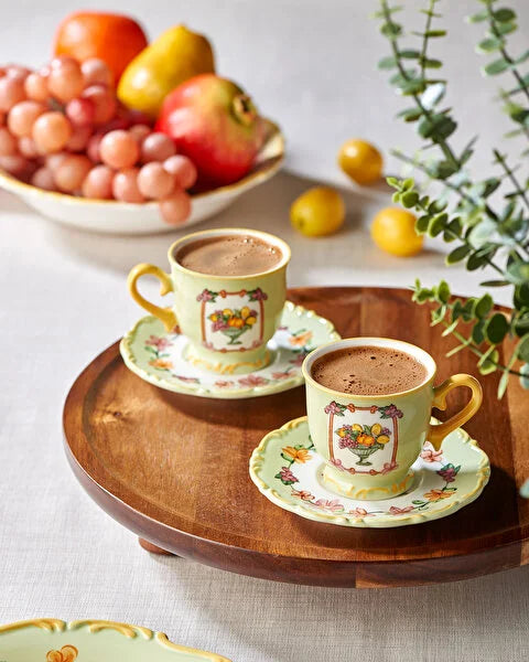 Yeşil Stoneware Kahve Fincan Seti 90 Ml Il Sogno Collection by Chiara Alessi