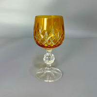 Renkli El Kesim Kristal Kahve Yanı Kadeh / Sarı