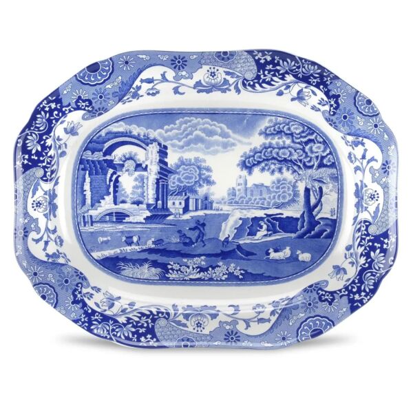 Spode Blue Italian 35 cm Oval Servis Tabağı