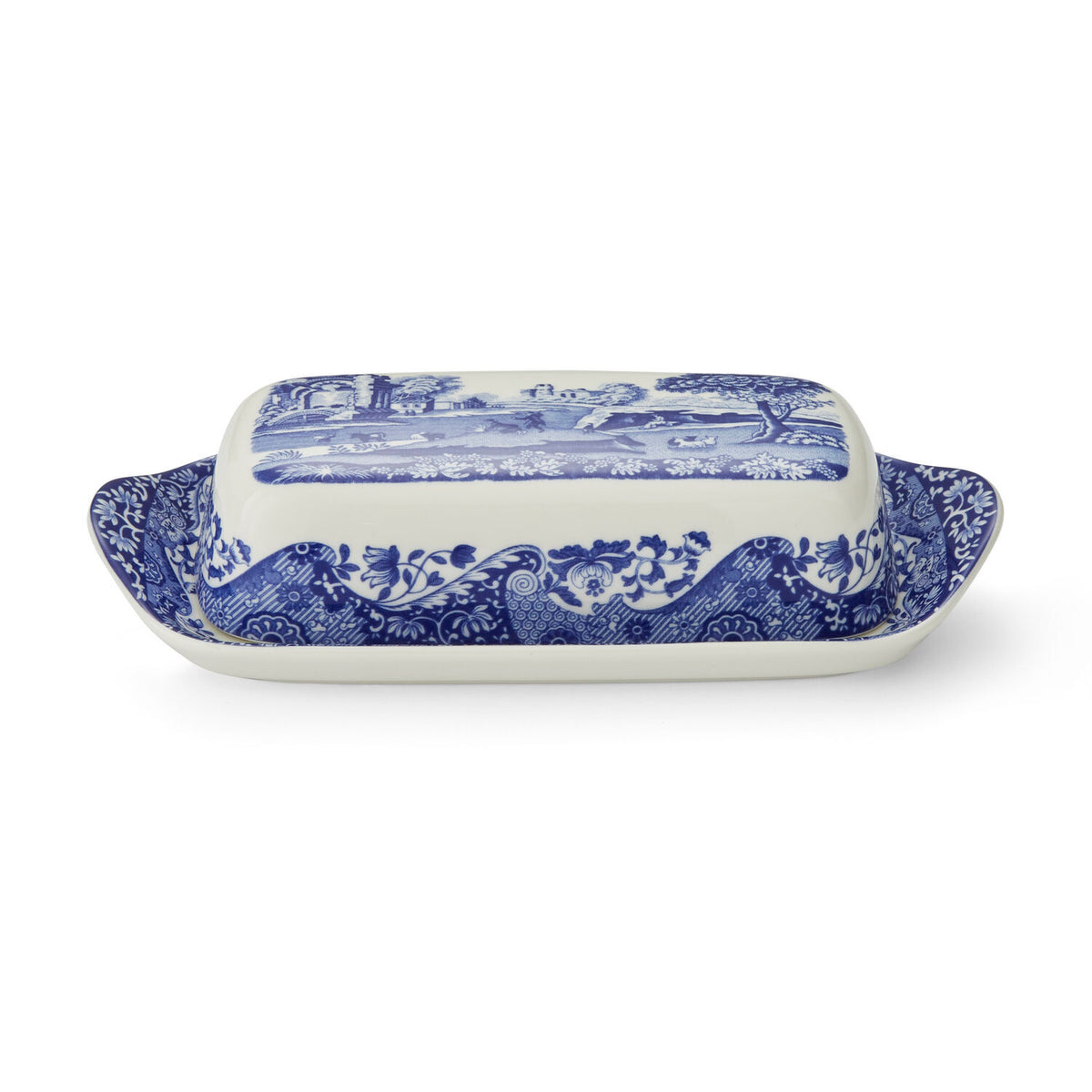 Spode Blue Italian Porselen Tereyağlık