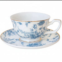 Teacup & Saucer French Toile