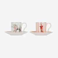 Yvonne Ellen Animals Pembe Porselen Kahve Fincan Seti 90 ml