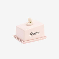 Yvonne Ellen Animals Deniz Kabuğu Kulplu Pembe Stoneware Tereyağlık