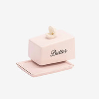 Yvonne Ellen Animals Deniz Kabuğu Kulplu Pembe Stoneware Tereyağlık